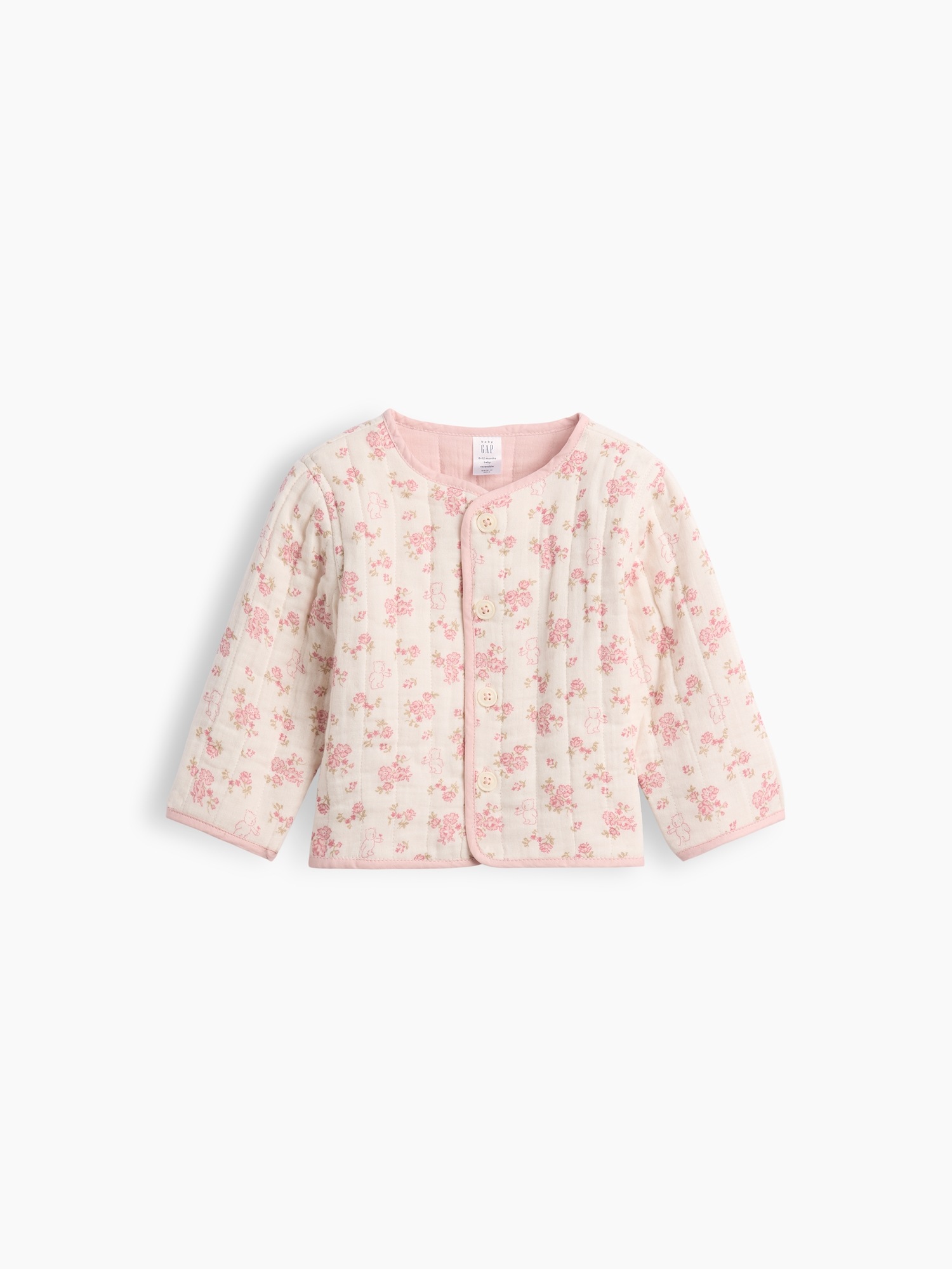 Куртка Gap Quilted Gauze Reversible Jacket для малышей, цвет: Молочный белый с принтом