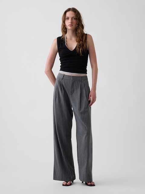 365 High Rise Brushed Twill Pleated Trousers