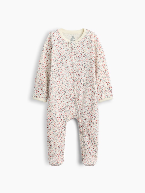 Baby Organic Cotton Print Footed One-Piece