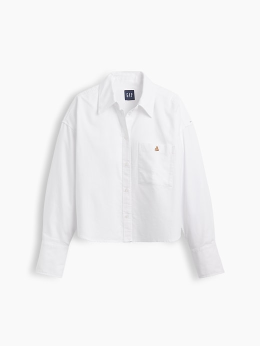 Organic Cotton Oversized Crop Oxford Shirt | Gap