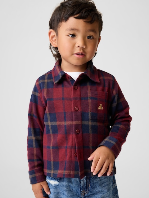 Baby & Toddler Knit Jersey Plaid Shirt