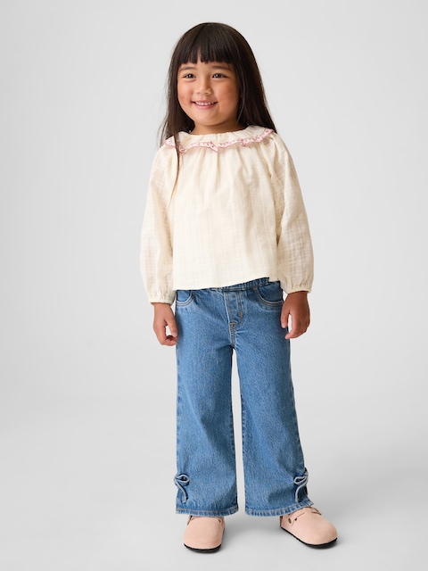 Baby & Toddler Bow Split-Hem Stride Jeans