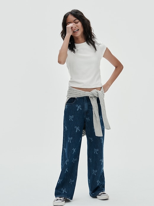 Image number 2 showing, Kids Low Rise Stride Wide-Leg Jeans