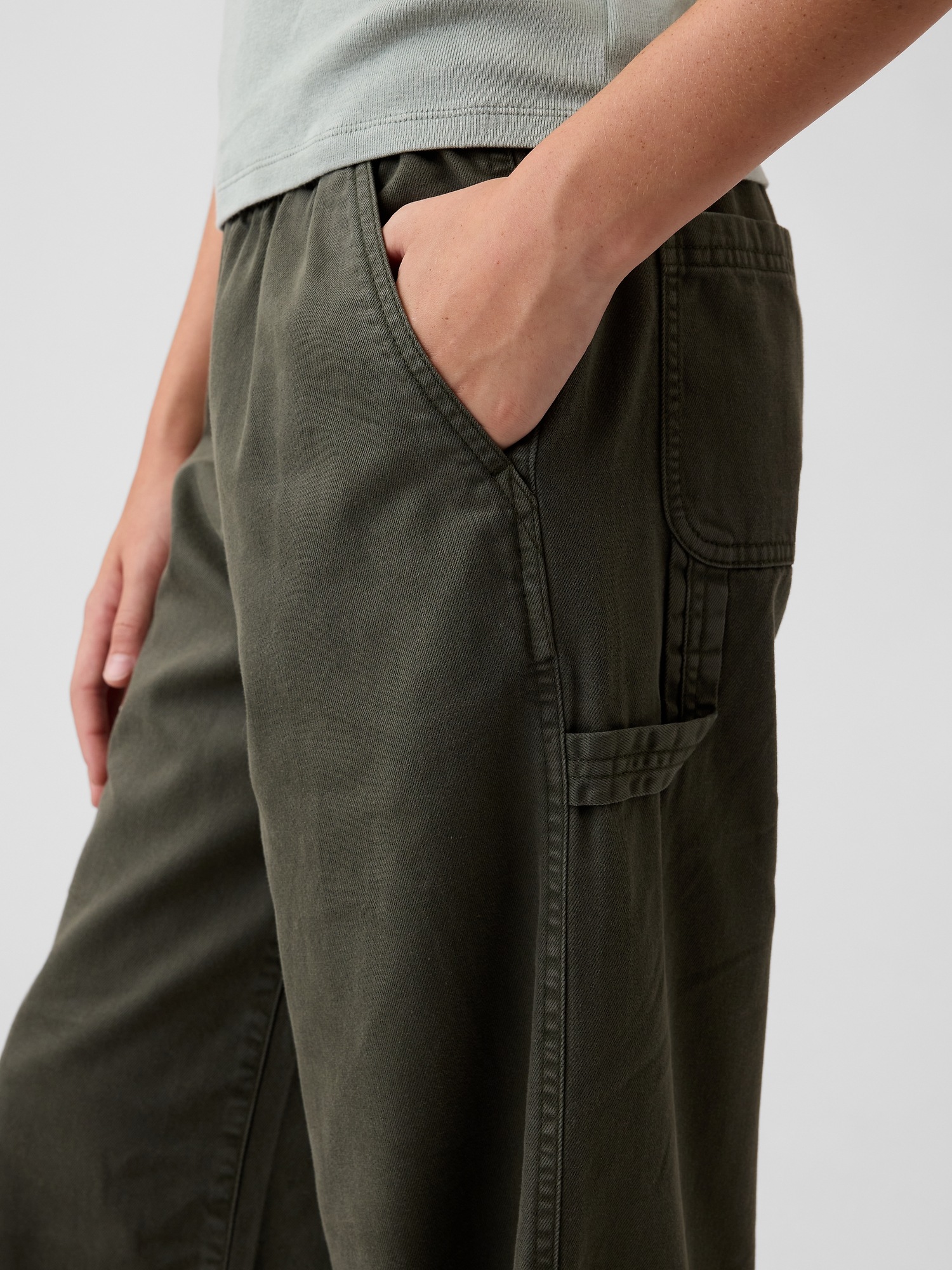 Детские брюки Gap Kids Easy Wide-Leg Utility Pants — фото 5