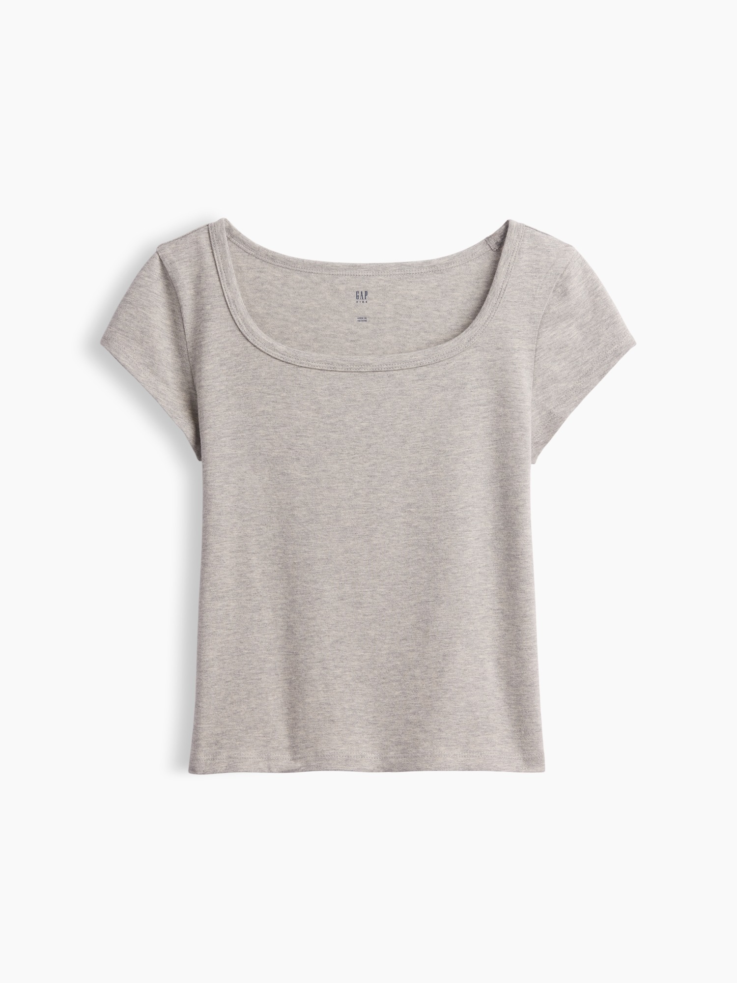 Детская футболка Gap CloseKnit Jersey Square-Neck, цвет: Серый — фото 2