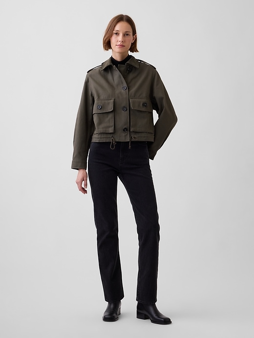Image number 2 showing, Canvas Crop Utility Jacket