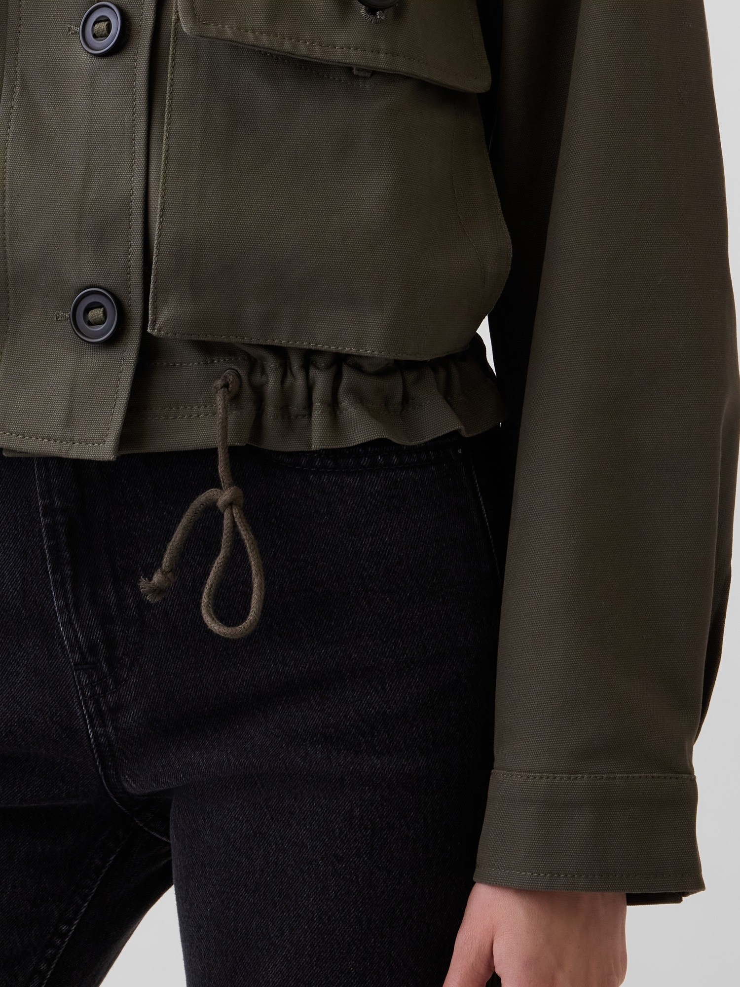 Canvas Crop Utility Jacket