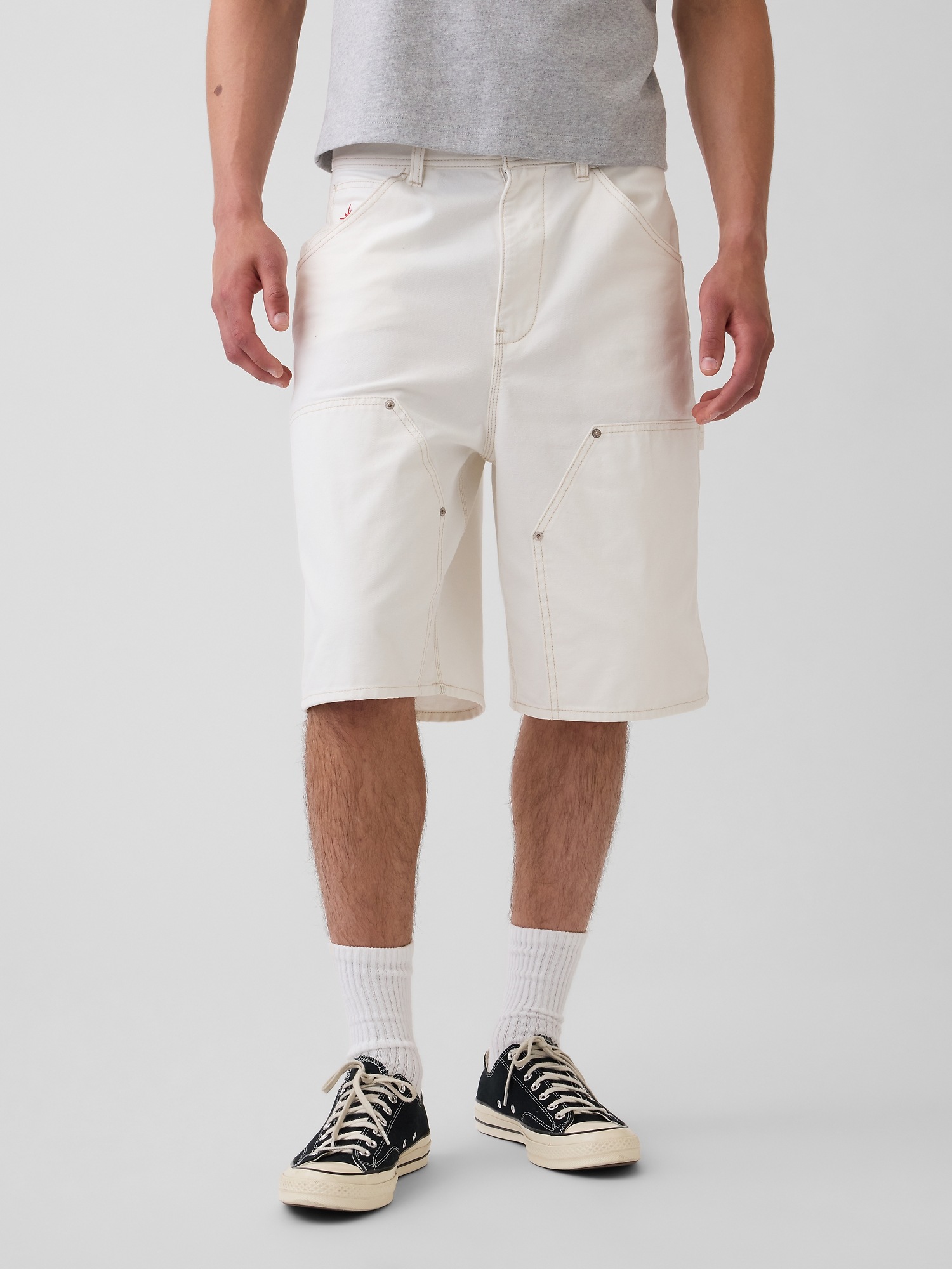 Шорты Gap Adult Los Tacos No. 1 Canvas Denim Baggy Carpenter, цвет: Серо-бежевый — фото 4