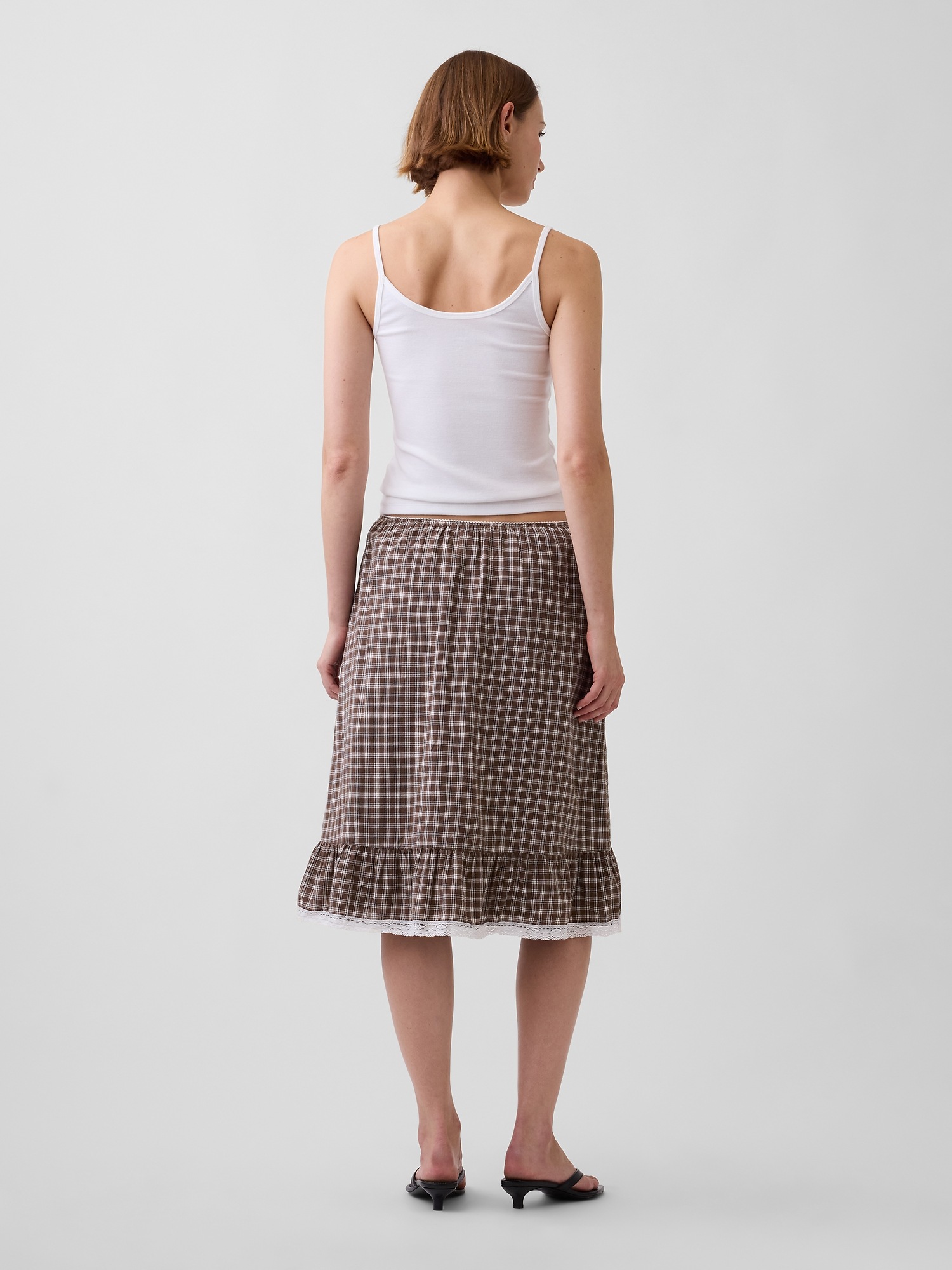 Женские юбки Gap Ruffle-Hem Easy Knee-Length Skirt — фото 2