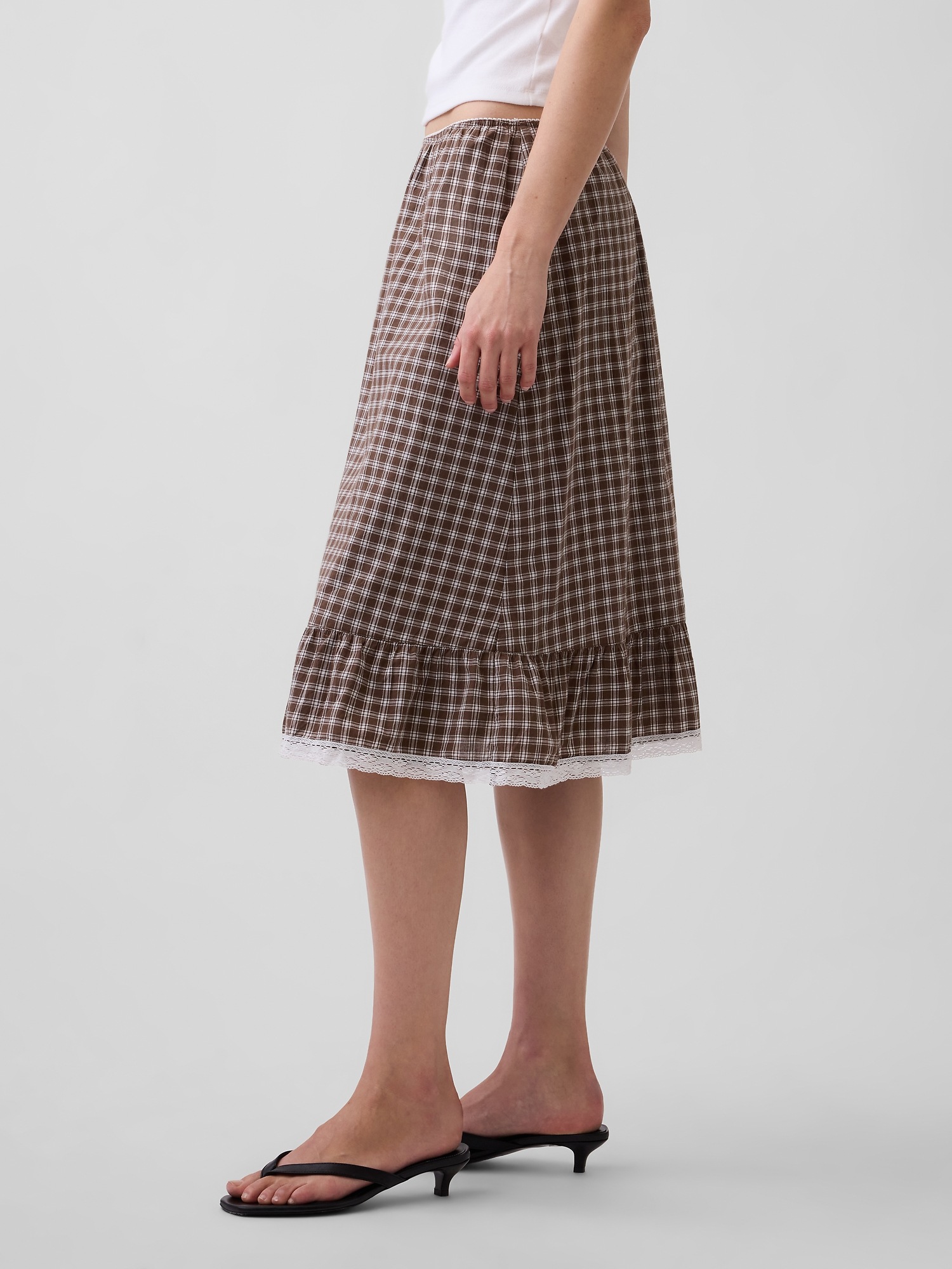 Женские юбки Gap Ruffle-Hem Easy Knee-Length Skirt — фото 3