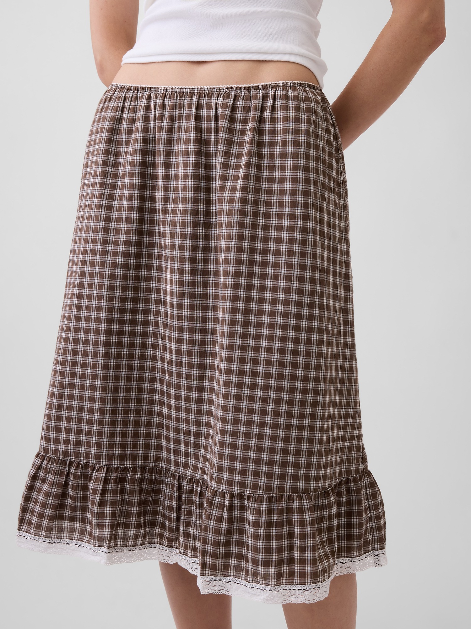 Женские юбки Gap Ruffle-Hem Easy Knee-Length Skirt — фото 4