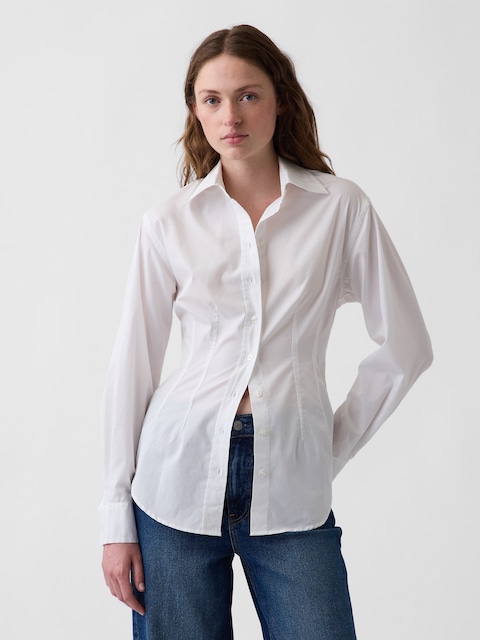 Organic Cotton Poplin Fitted Shirt