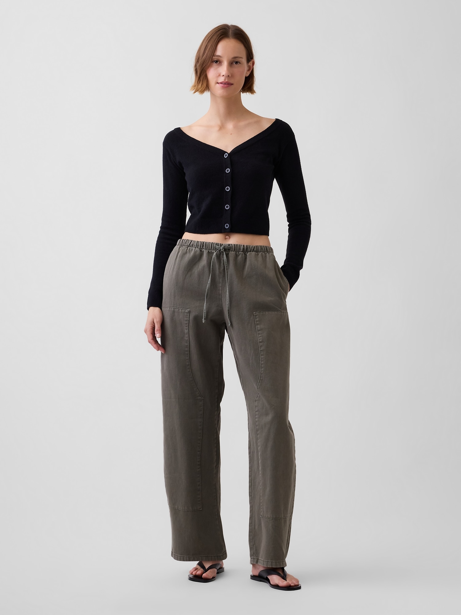 Easy Double-Knee Barrel Pants | Gap