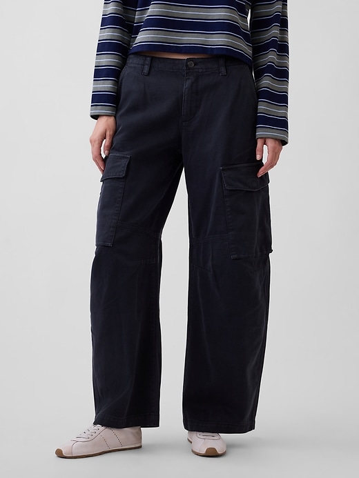 Image number 2 showing, Low Rise Twill Baggy Barrel Cargo Pants