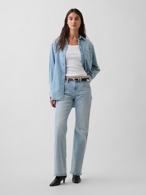 Mid Rise Relaxed Flare Jeans