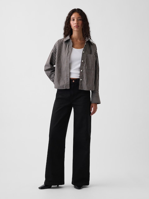 High Rise Stride Wide-Leg Jeans