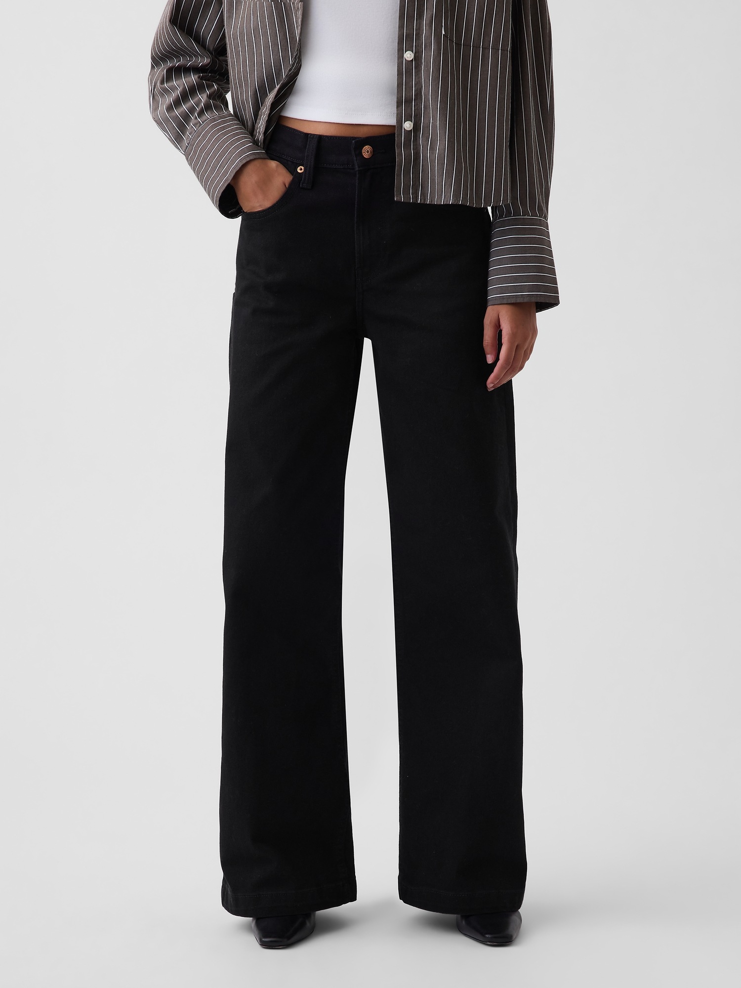 Женские джинсы Gap High Rise Stride Wide-Leg Jeans — фото 2