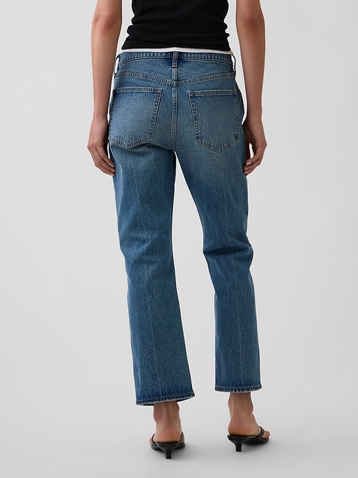 Image number 4 showing, Mid Rise Relaxed Flare Crop Jeans