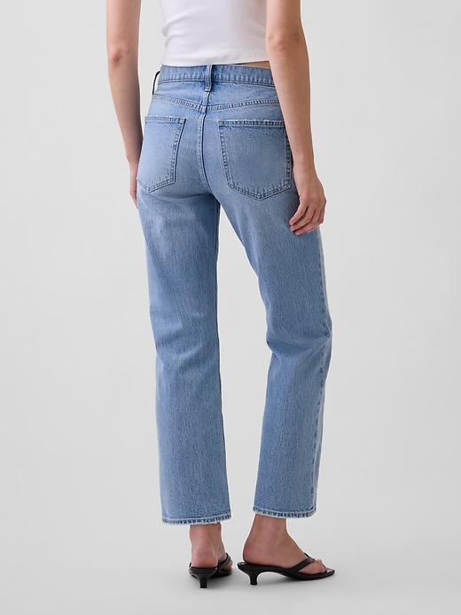 Image number 4 showing, Mid Rise Relaxed Flare Crop Jeans