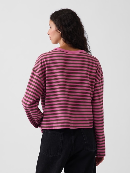Image number 3 showing, Knit Oversized Crop T-Shirt