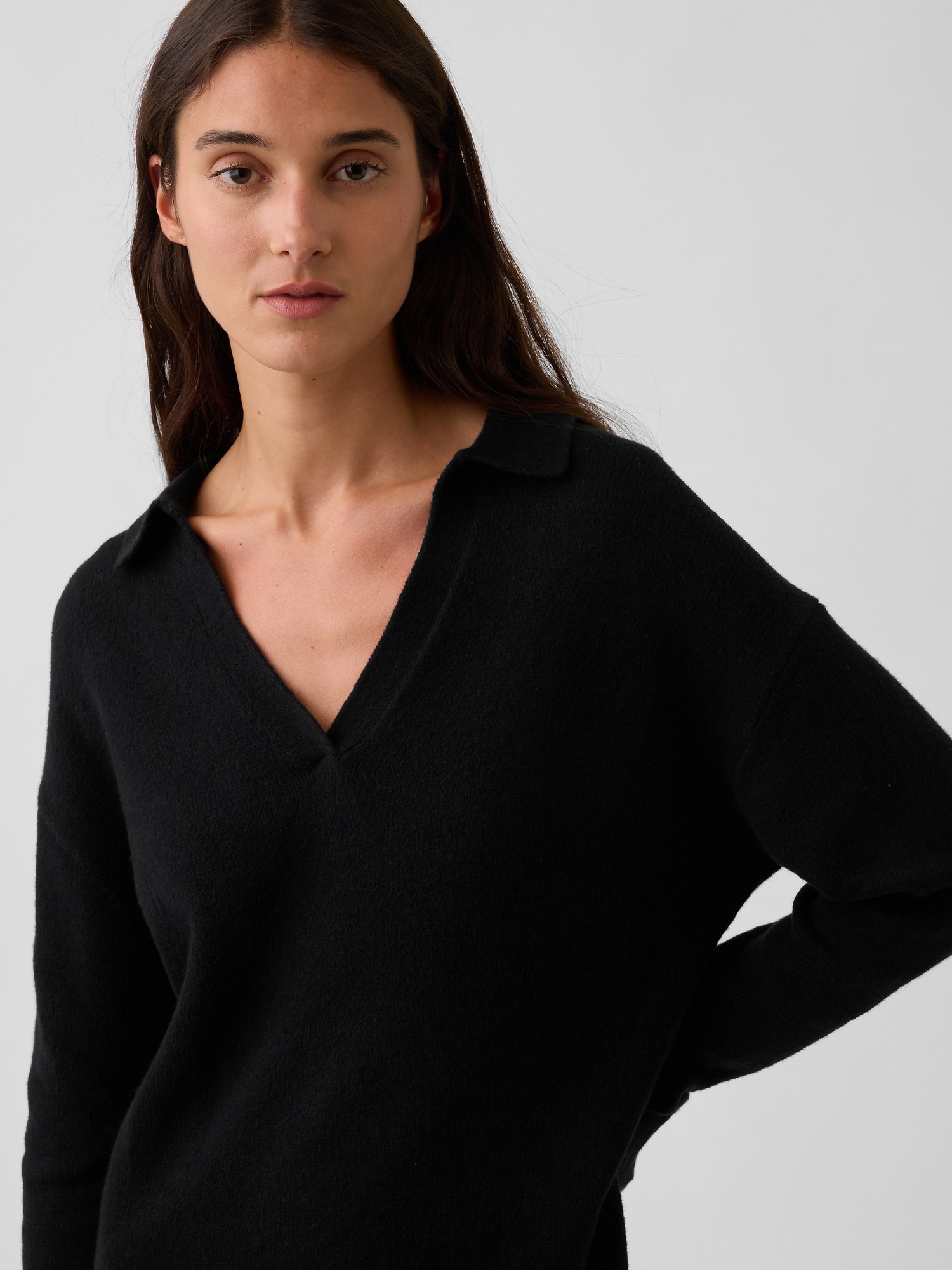 Женские платья Gap CashSoft Oversized Polo Mini Sweater Dress — фото 3