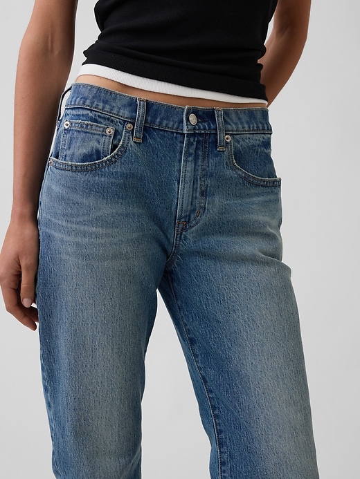 Image number 5 showing, Mid Rise Relaxed Flare Crop Jeans