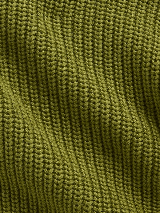 Image number 4 showing, 100% Cotton Oversized Shaker V-Neck Sweater