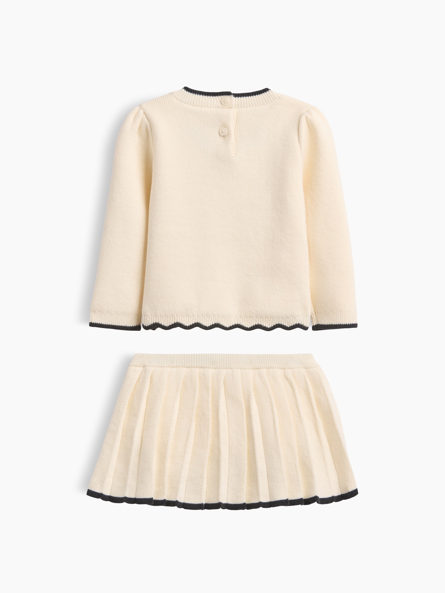Комплект Gap Bow Sweater Skort Set для малышей, цвет: Слоновая кость морозный — фото 2