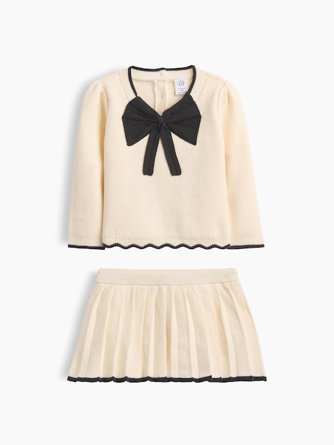 Baby Bow Sweater Skort Set