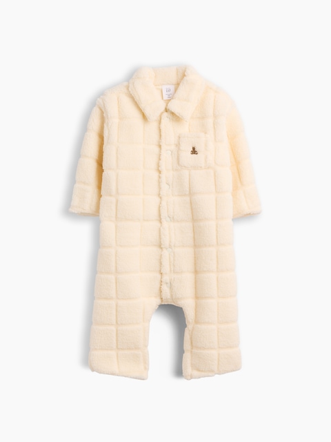 Baby Jersey-Lined Sherpa One-Piece