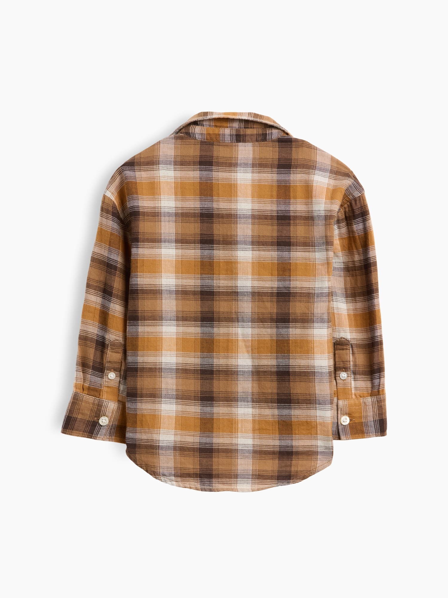 Рубашка Gap Double-Weave Plaid Shirt для малышей, цвет: Kola Nut — фото 3