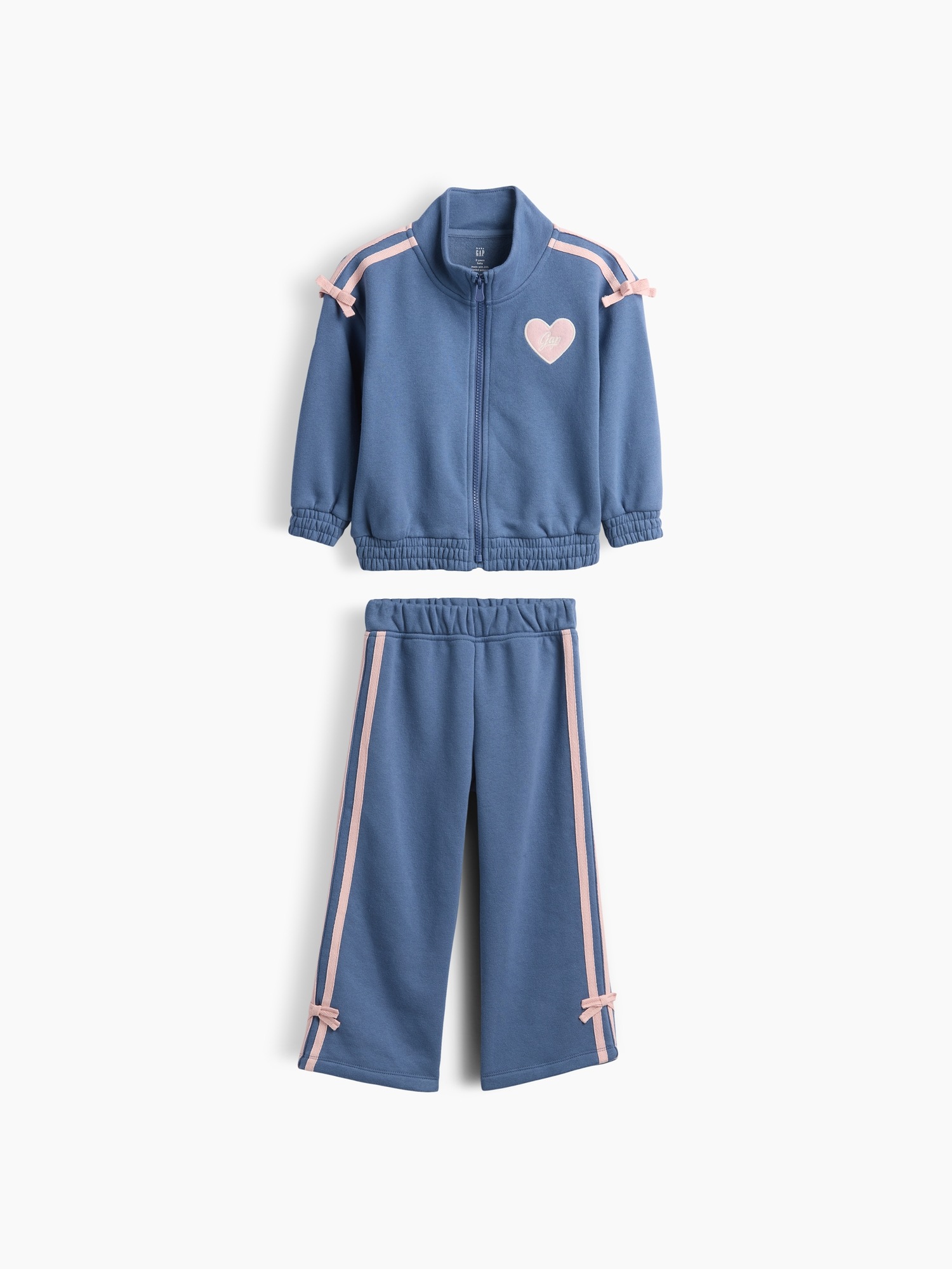 Спортивный костюм для малышей Gap VintageSoft с бантиком, цвет: Синий