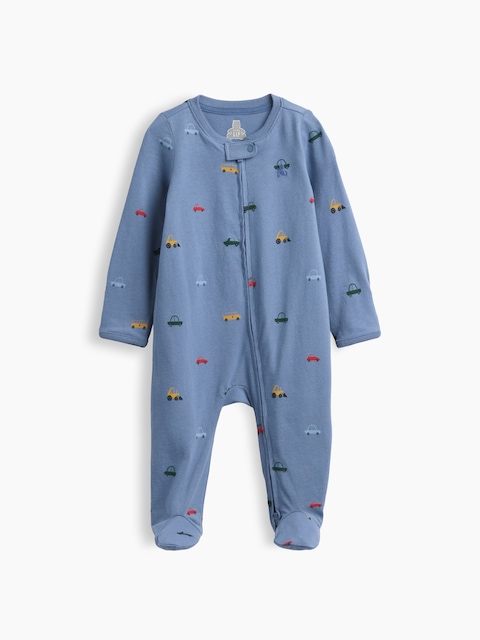 Baby Organic Cotton Print Footed One-Piece
