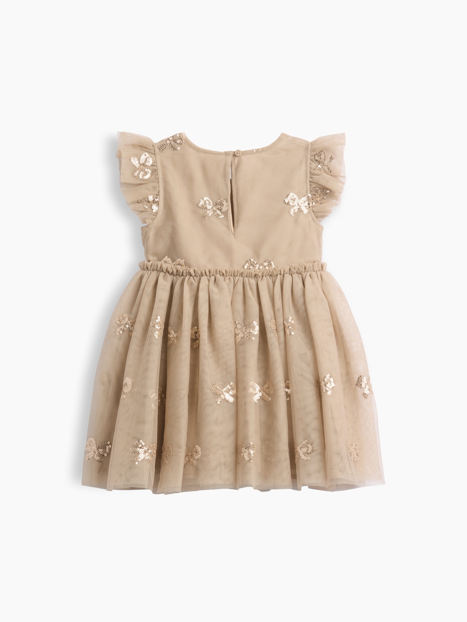 Платье Gap Sequin Bow Tulle Dress для малышей, цвет: Quail — фото 2