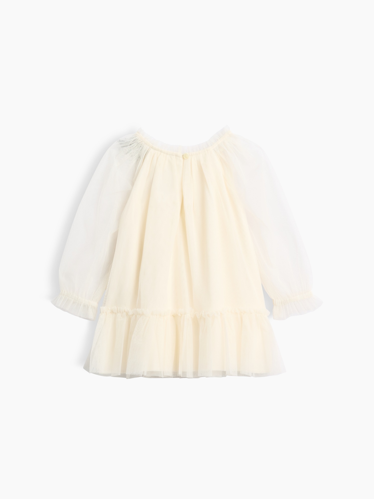 Платье Gap Bow-Neck Tulle Dress для малышей, цвет: Слоновая кость морозный — фото 2
