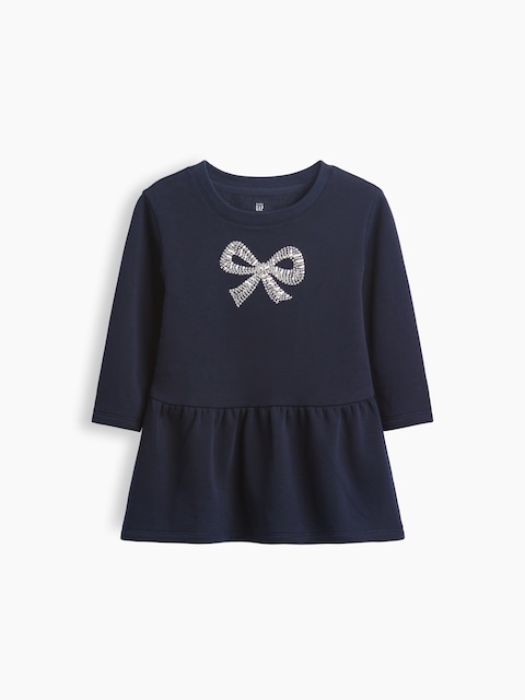Baby & Toddler Bow Sweatshirt Dress