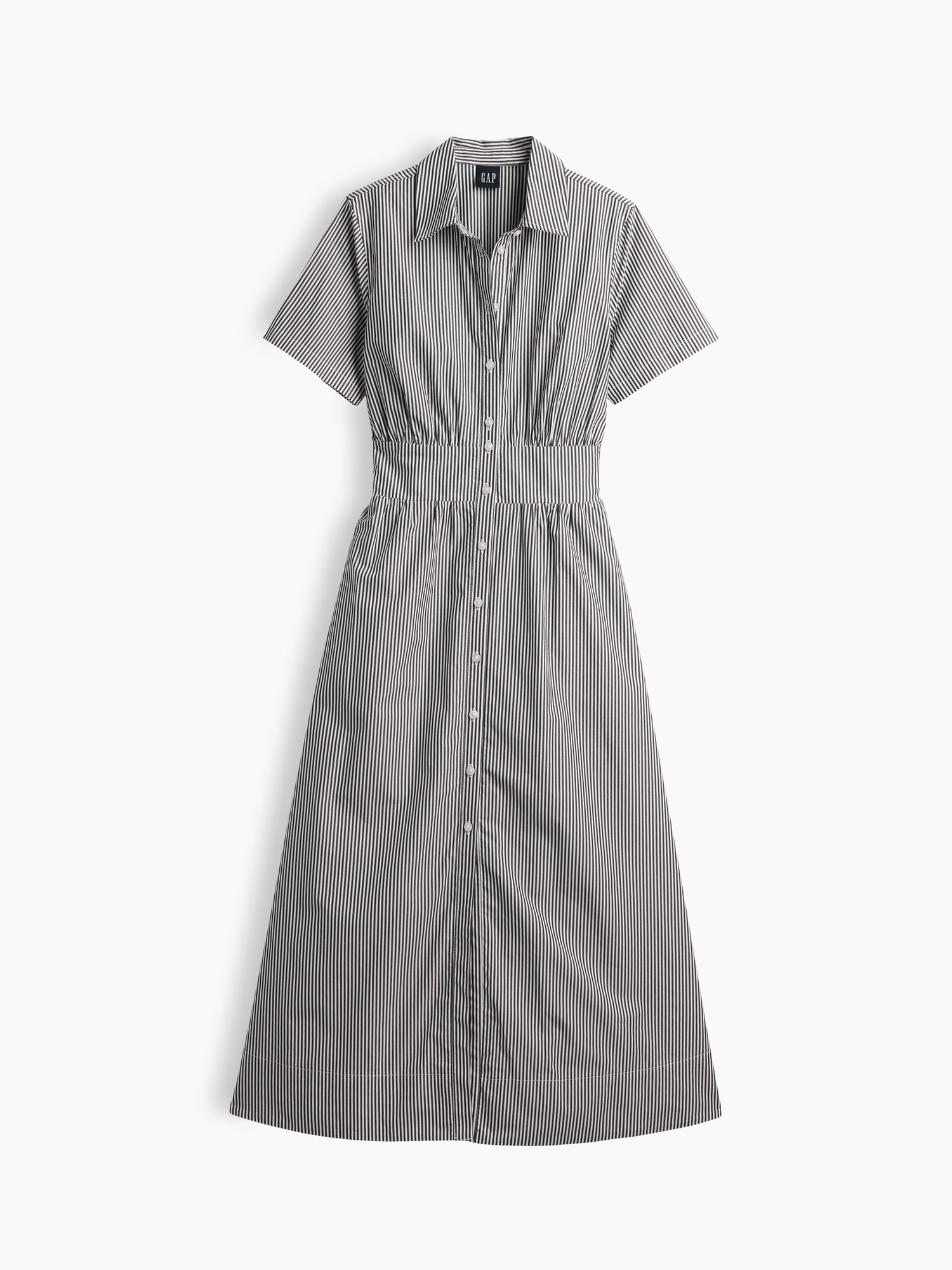 Gap Poplin Smocked-Waist Maxi Shirtdress — фото 5