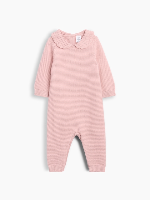 Baby Crochet Collar Sweater One-Piece