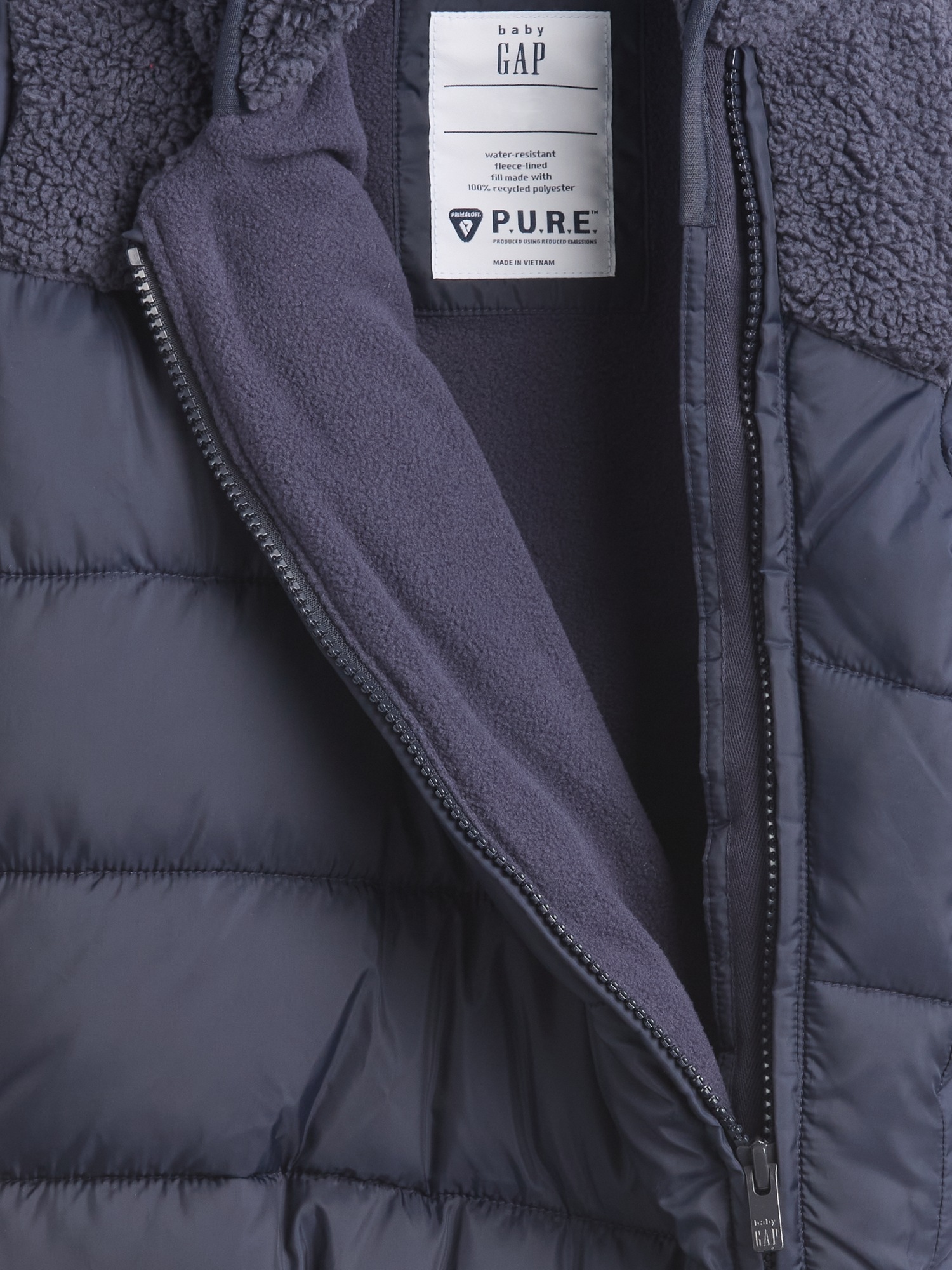 Комбинезон Gap Hooded One-Piece Snowsuit для малышей, цвет: Тёмно-синий — фото 3