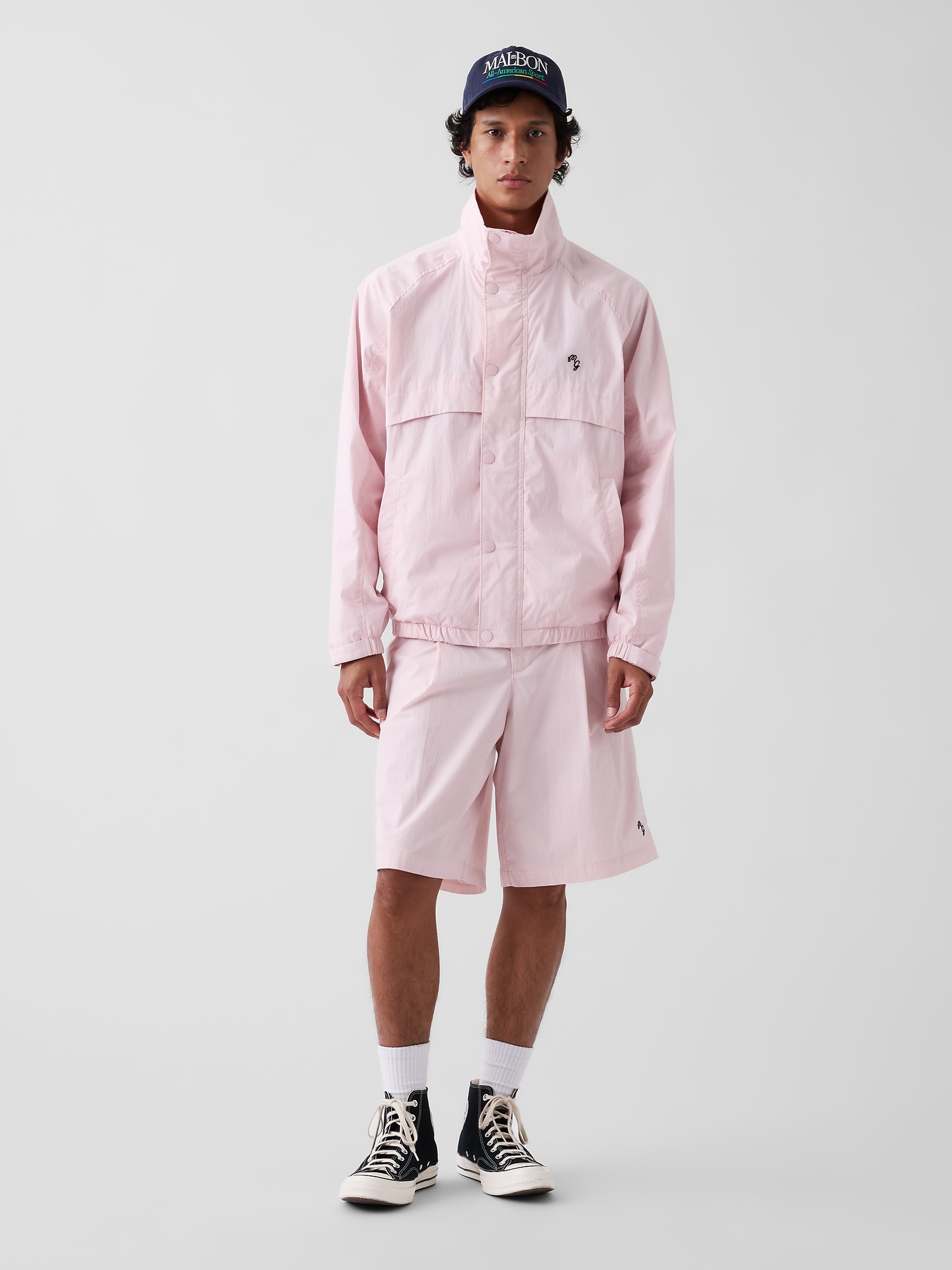 Куртка Gap × Malbon Textured Poplin Anorak, цвет: Светлый пионовый — фото 2