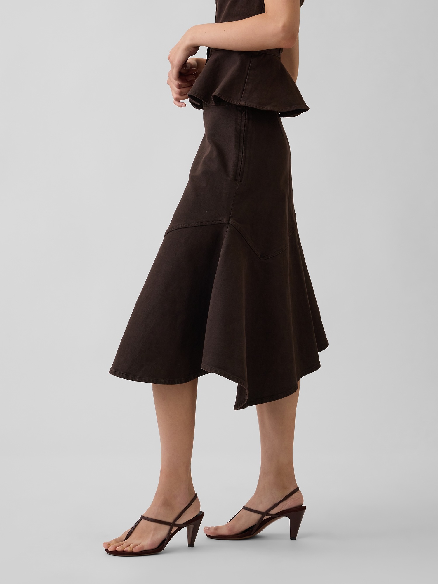Женские юбки Gap Denim Asymmetrical Midi Skirt — фото 3