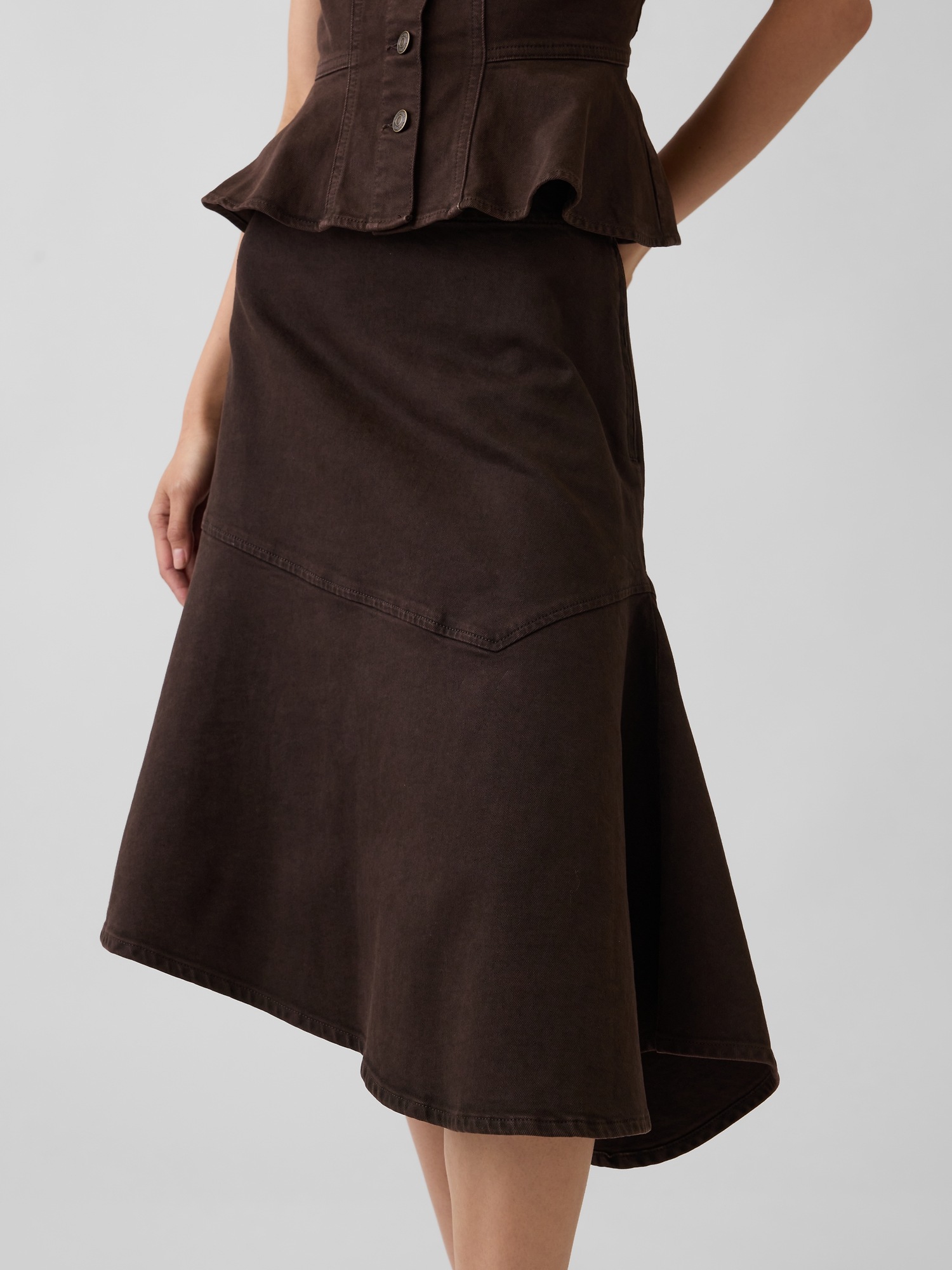 Женские юбки Gap Denim Asymmetrical Midi Skirt — фото 4