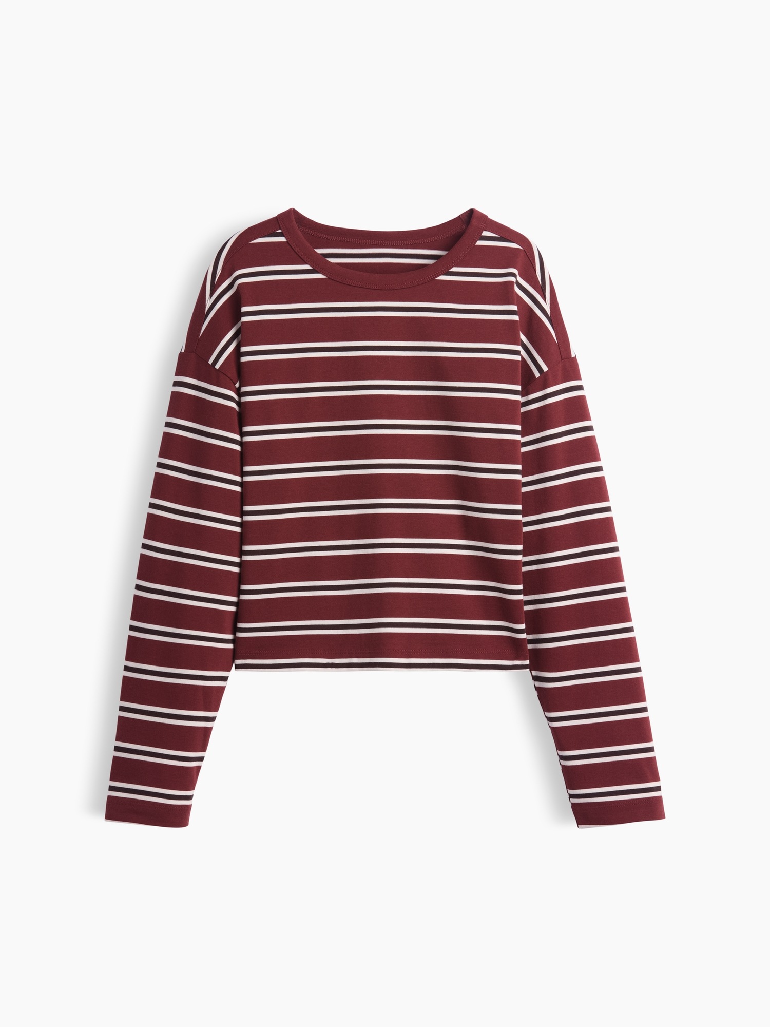 Женская футболка Gap Knit Oversized Crop T-Shirt, цвет: Красный / Коричневый — фото 4