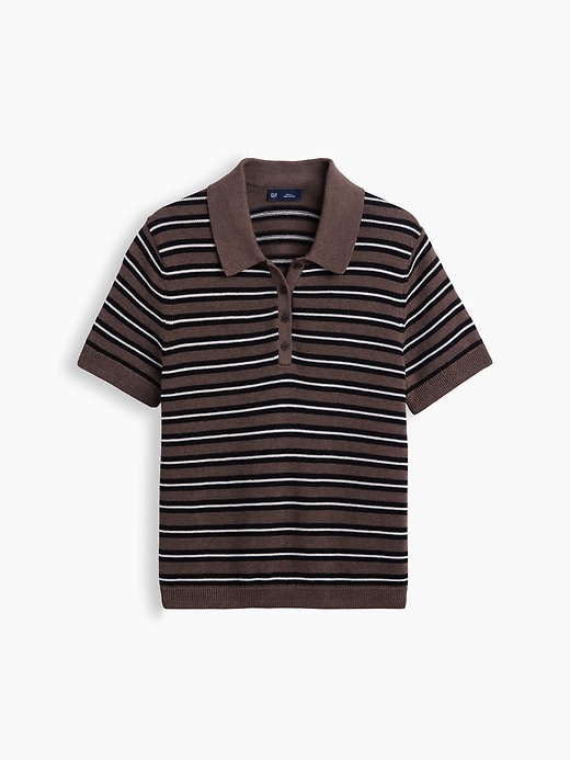Image number 5 showing, 100% Cotton Stripe Polo Sweater Shirt