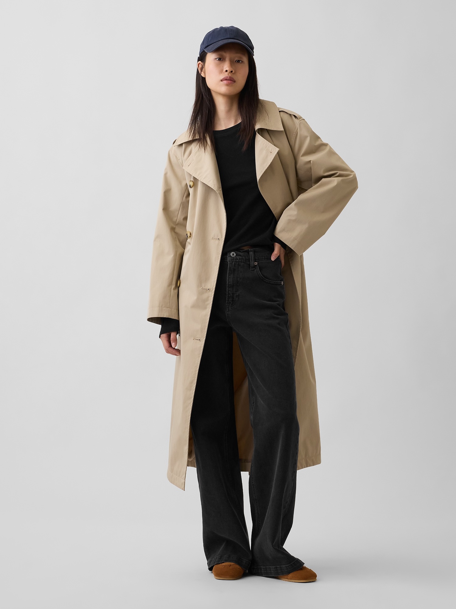 Женская футболка Gap 100% Cotton Authentic Shrunken, цвет: Чёрный — фото 2