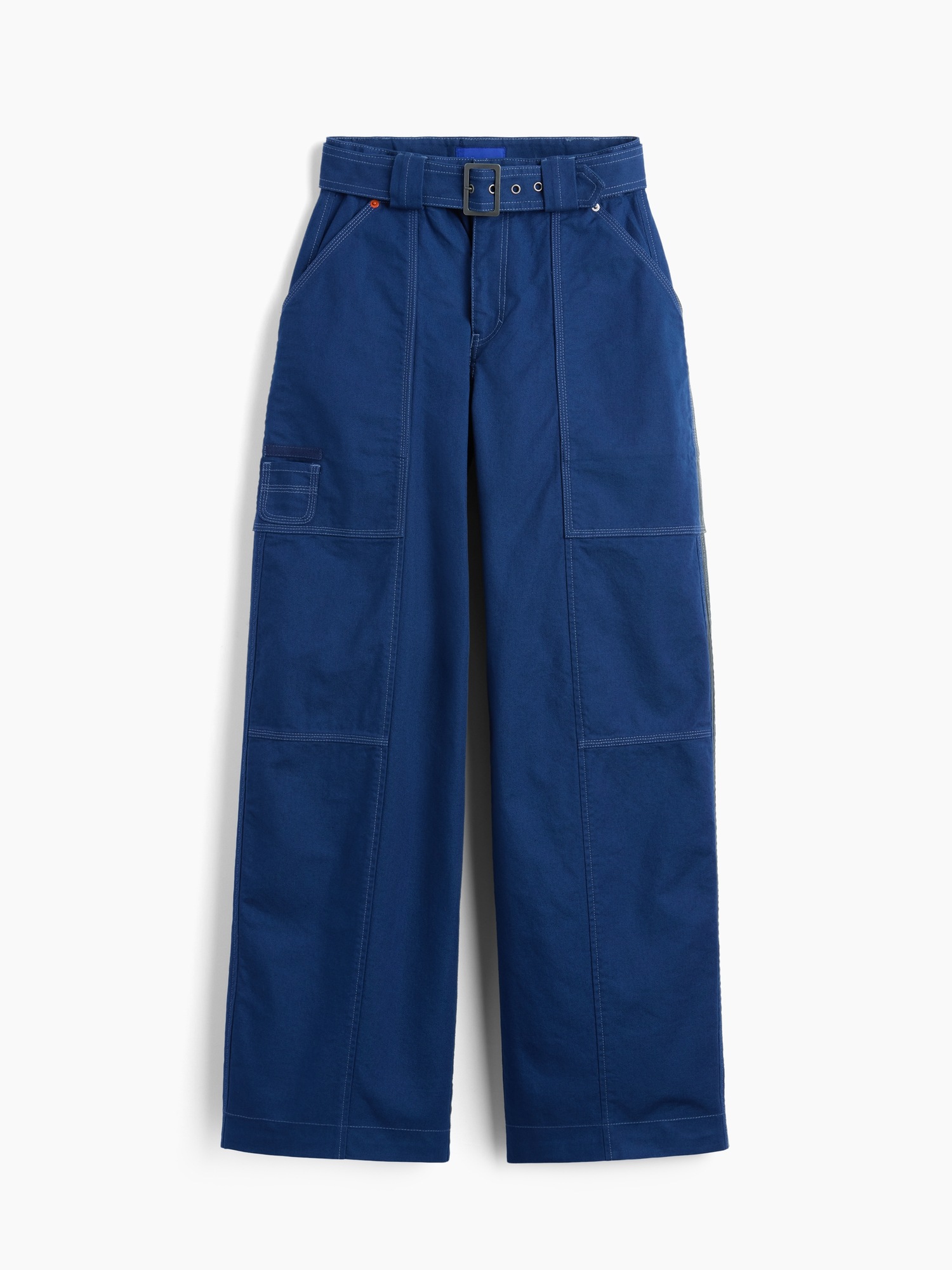 Женские брюки Gap GapStudio Canvas Belted Utility, цвет: Синий — фото 7