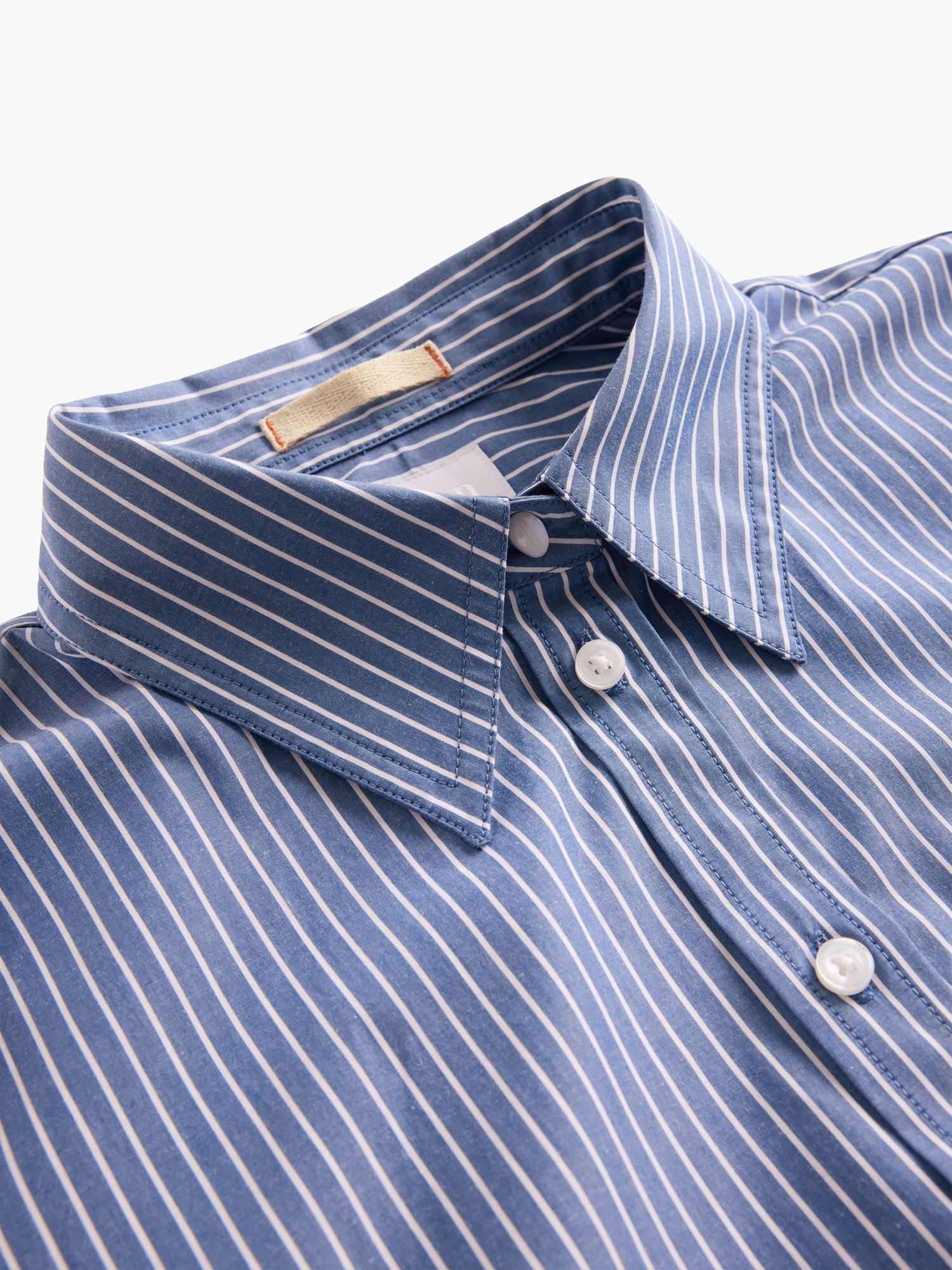 Женская рубашка Gap GapStudio Poplin Fitted, цвет: Синий полосатый — фото 6