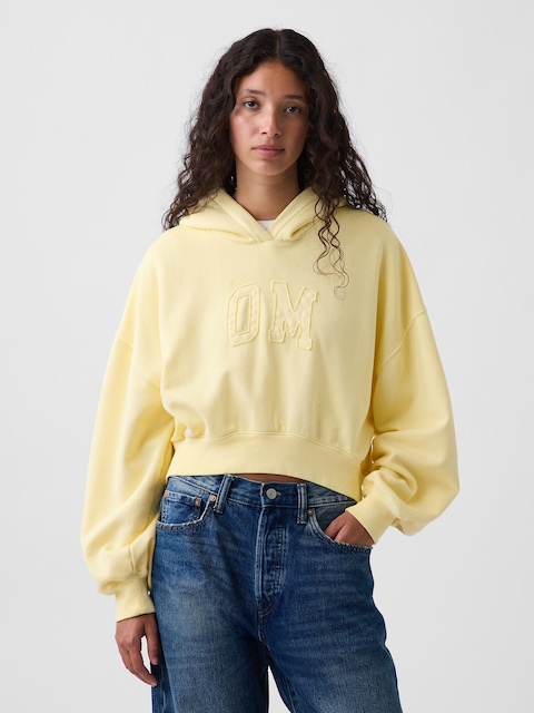VintageSoft Logo Crop Hoodie