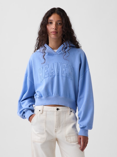 VintageSoft Logo Crop Hoodie