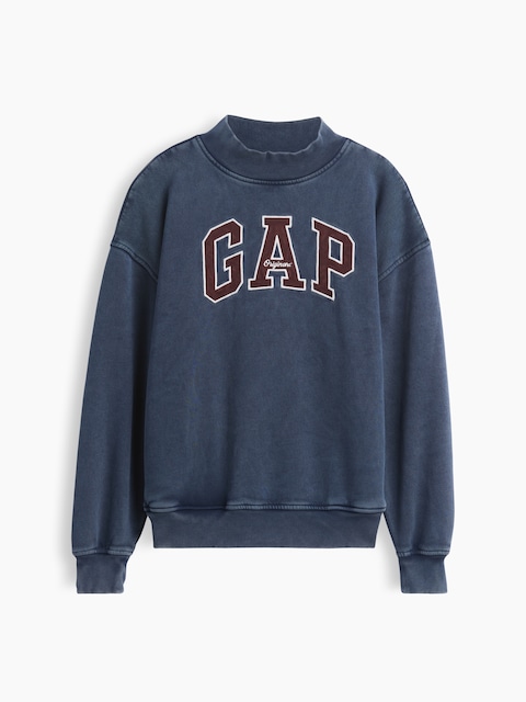 VintageSoft Oversized Mockneck Logo Sweatshirt